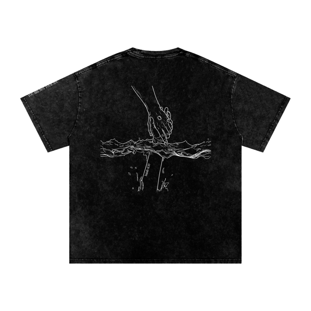 Snow Washed Oversized Cotton T-Shirt: Mental Health/Doubt