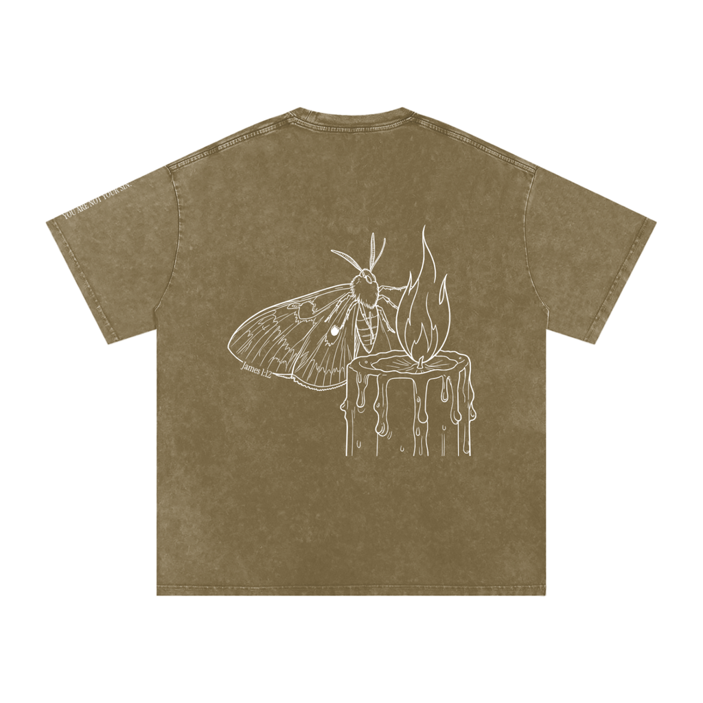 Snow Washed Oversized Cotton T-Shirt: Lust