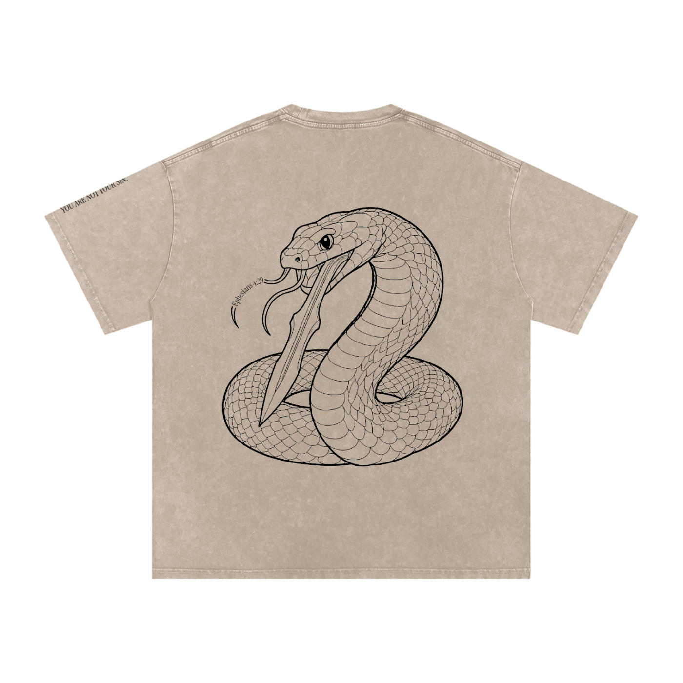 Snow Washed Oversized Cotton T-Shirt: Sins of the Tongue