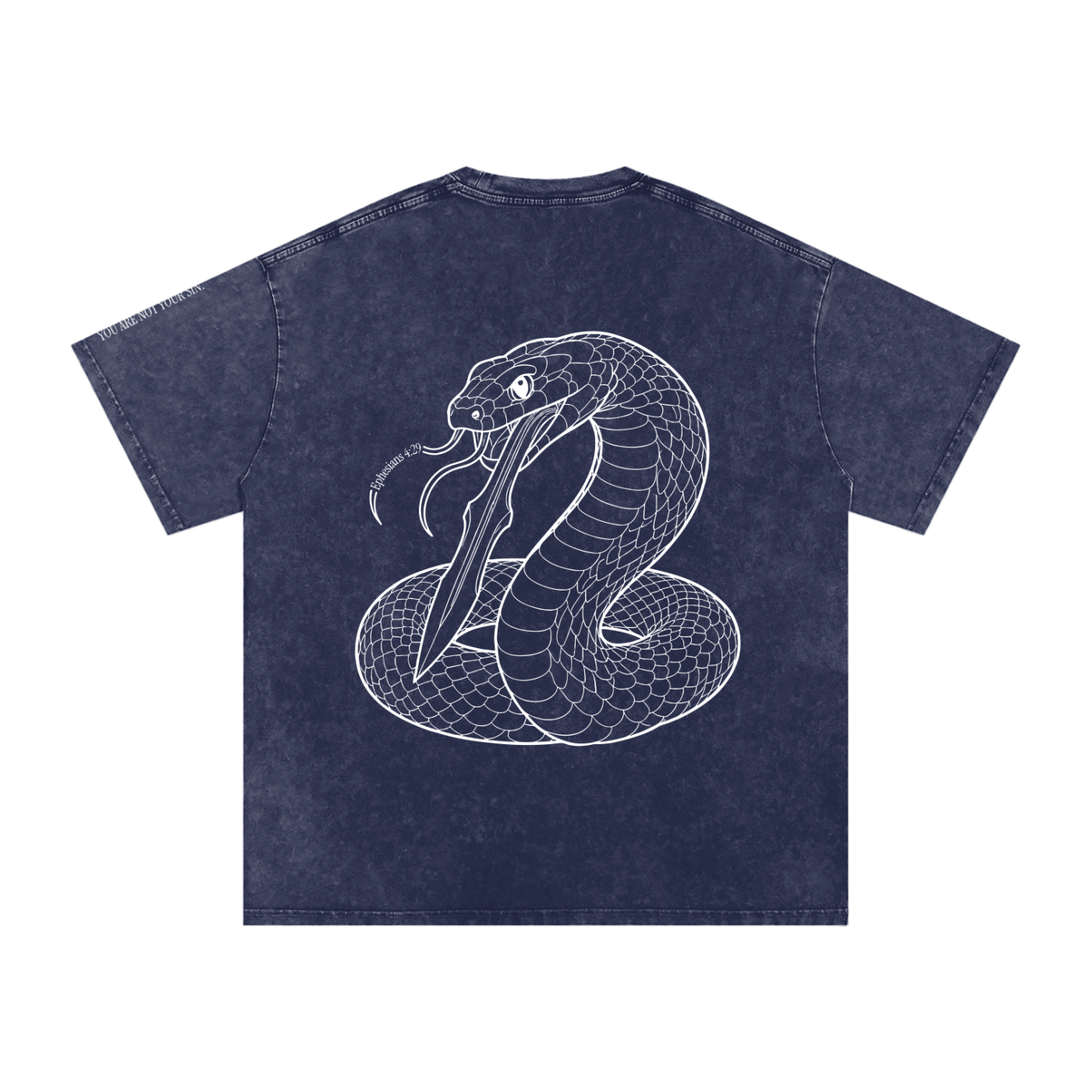 Snow Washed Oversized Cotton T-Shirt: Sins of the Tongue