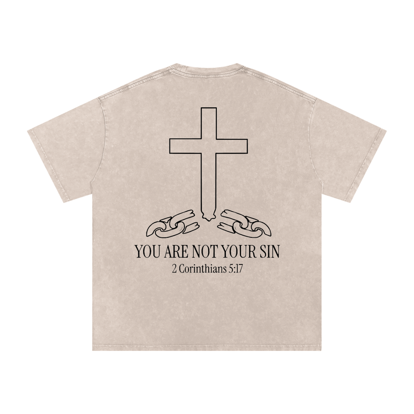 Snow Washed Oversized Cotton T-Shirt: YOU ARE NOT YOUR SIN