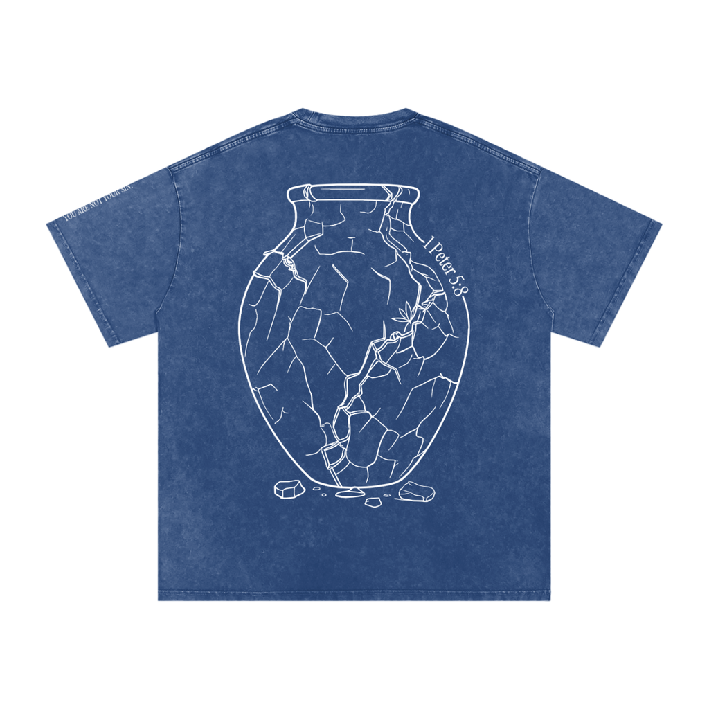Snow Washed Oversized Cotton T-Shirt: Sobriety