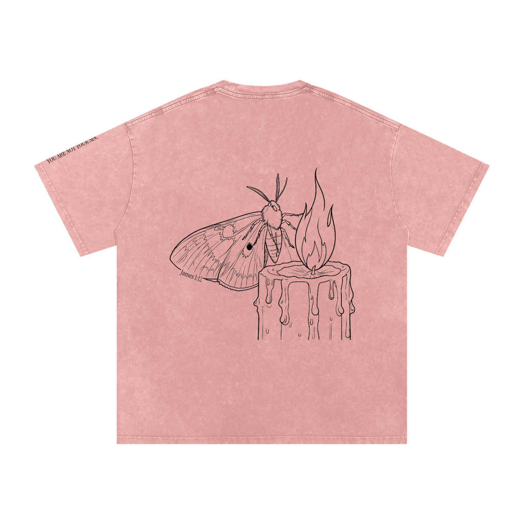 Snow Washed Oversized Cotton T-Shirt: Lust