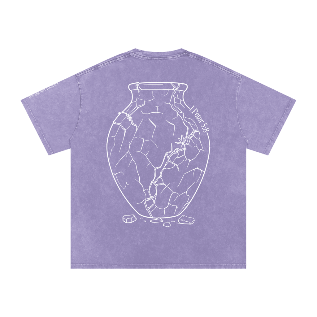 Snow Washed Oversized Cotton T-Shirt: Sobriety