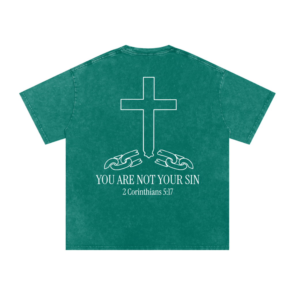 Snow Washed Oversized Cotton T-Shirt: YOU ARE NOT YOUR SIN