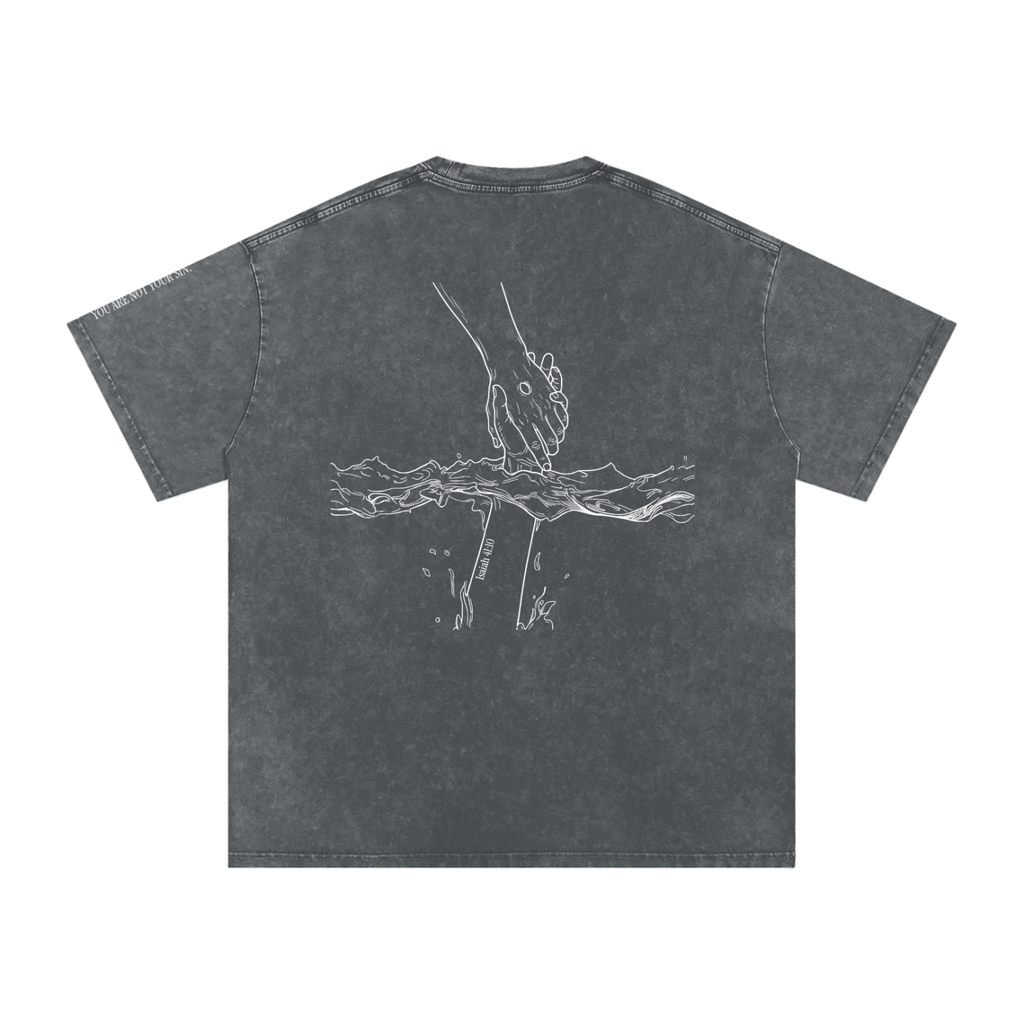 Snow Washed Oversized Cotton T-Shirt: Mental Health/Doubt