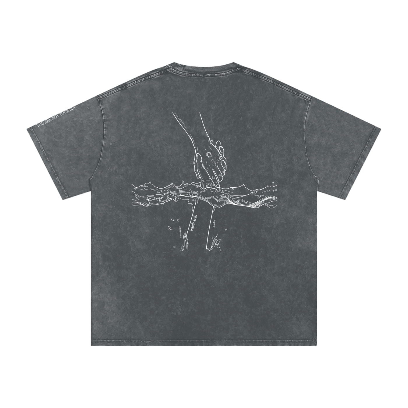 Snow Washed Oversized Cotton T-Shirt: Mental Health/Doubt