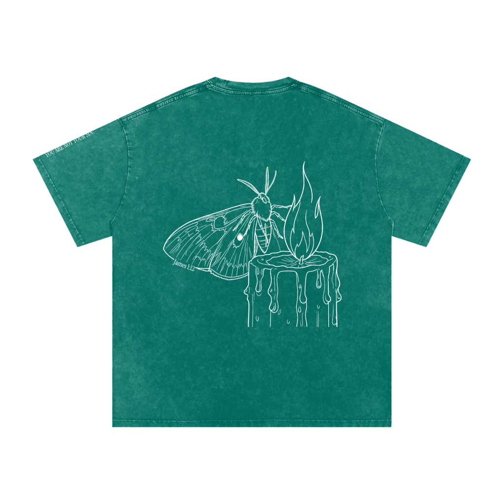 Snow Washed Oversized Cotton T-Shirt: Lust